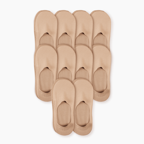 Unisex Cotton No Show Socks 10-Pack