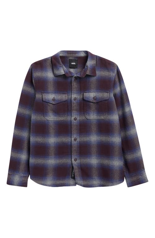 Vans Kids' Bixby Plaid Flannbel Button-up Shirt In Blue