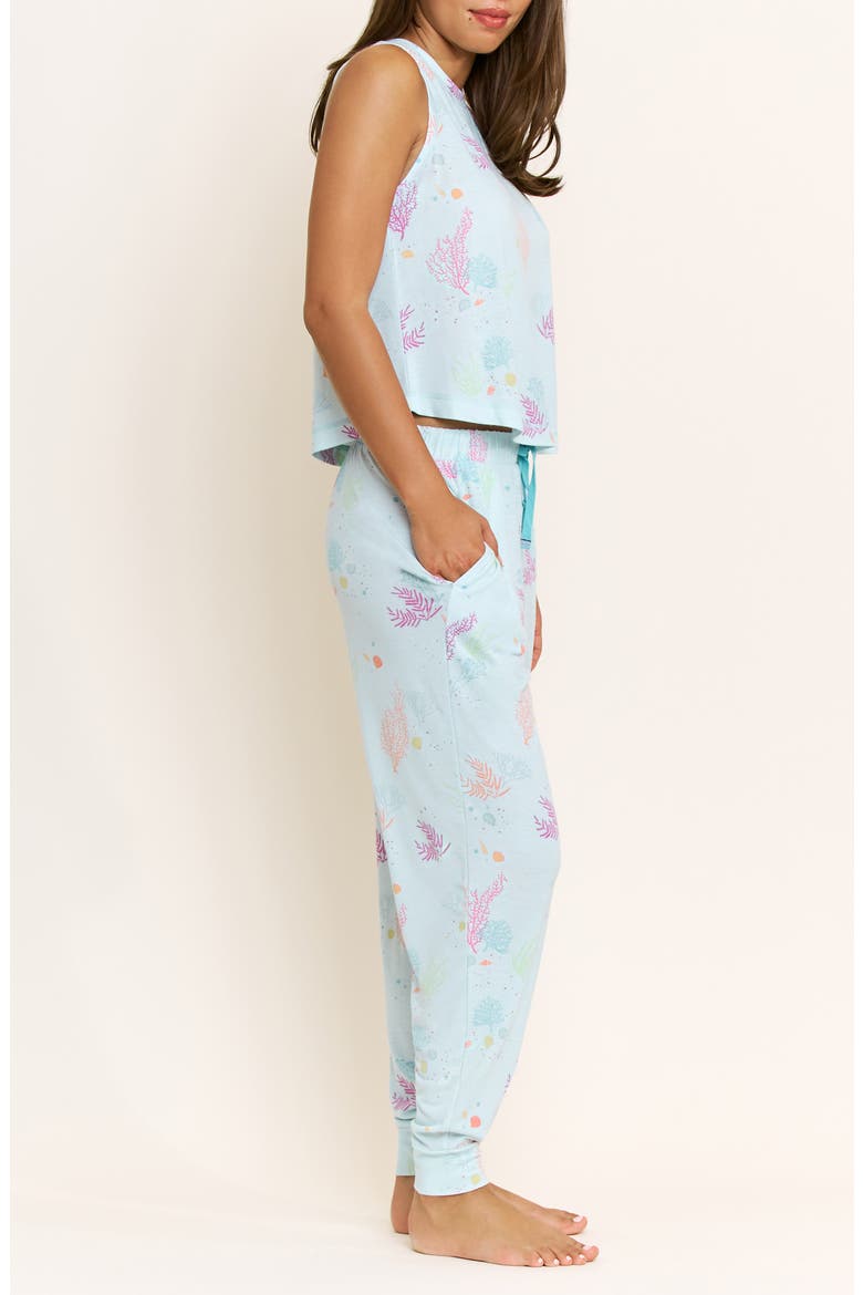 Star Seeker Brushed Jersey Tank & Pant Pajamas, Alternate, color, DRIFT TIDES