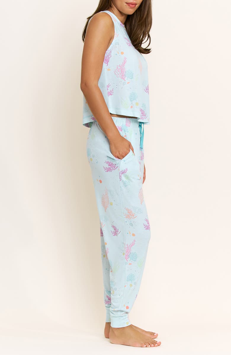 Honeydew Star Seeker Brushed Jersey Tank & Pant Pajamas, Alternate, color, Drift Tides