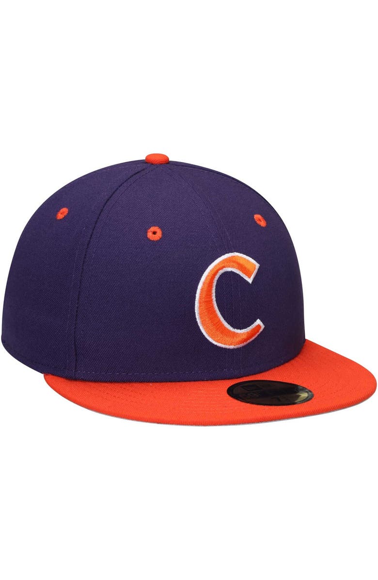 New Era Clemson Tigers 59FIFTY Basic Fitted Hat - Purple/Orange, Alternate, color, Purple