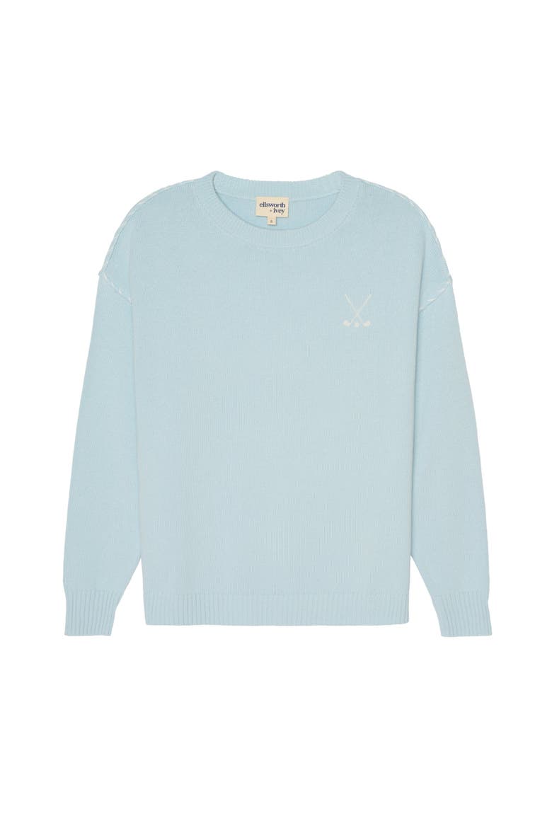 Riley Crewneck Sweater - Golf Stacked, Main, color, Light Blue