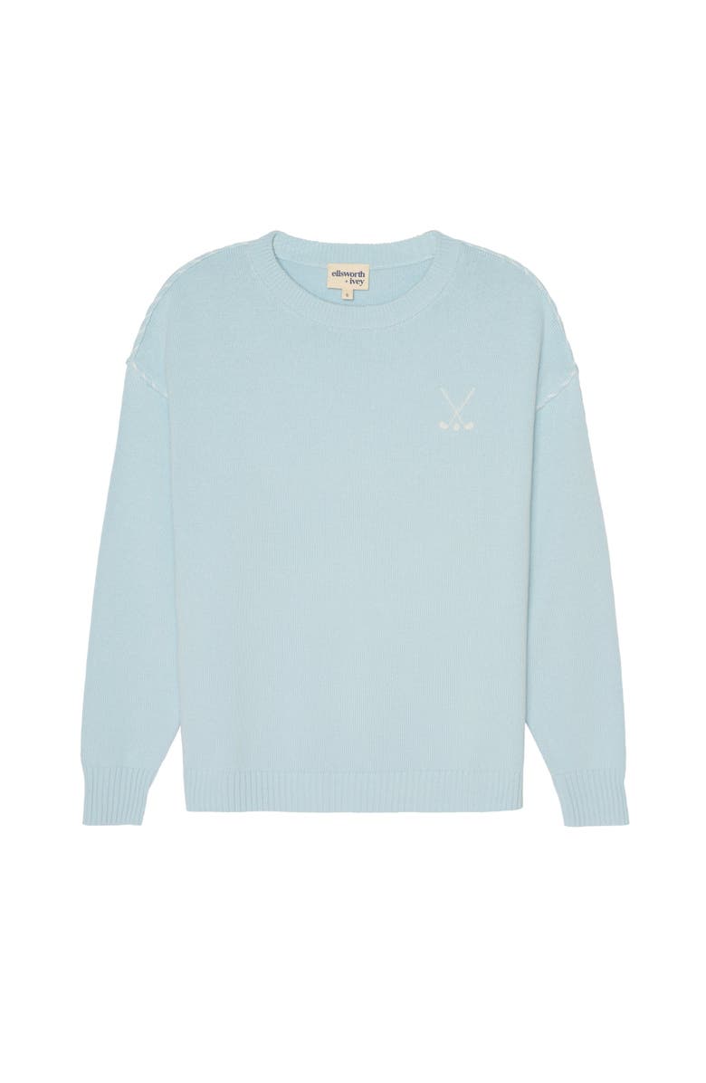 Ellsworth + Ivey Riley Crewneck Sweater - Golf Stacked, Main, color, Light Blue