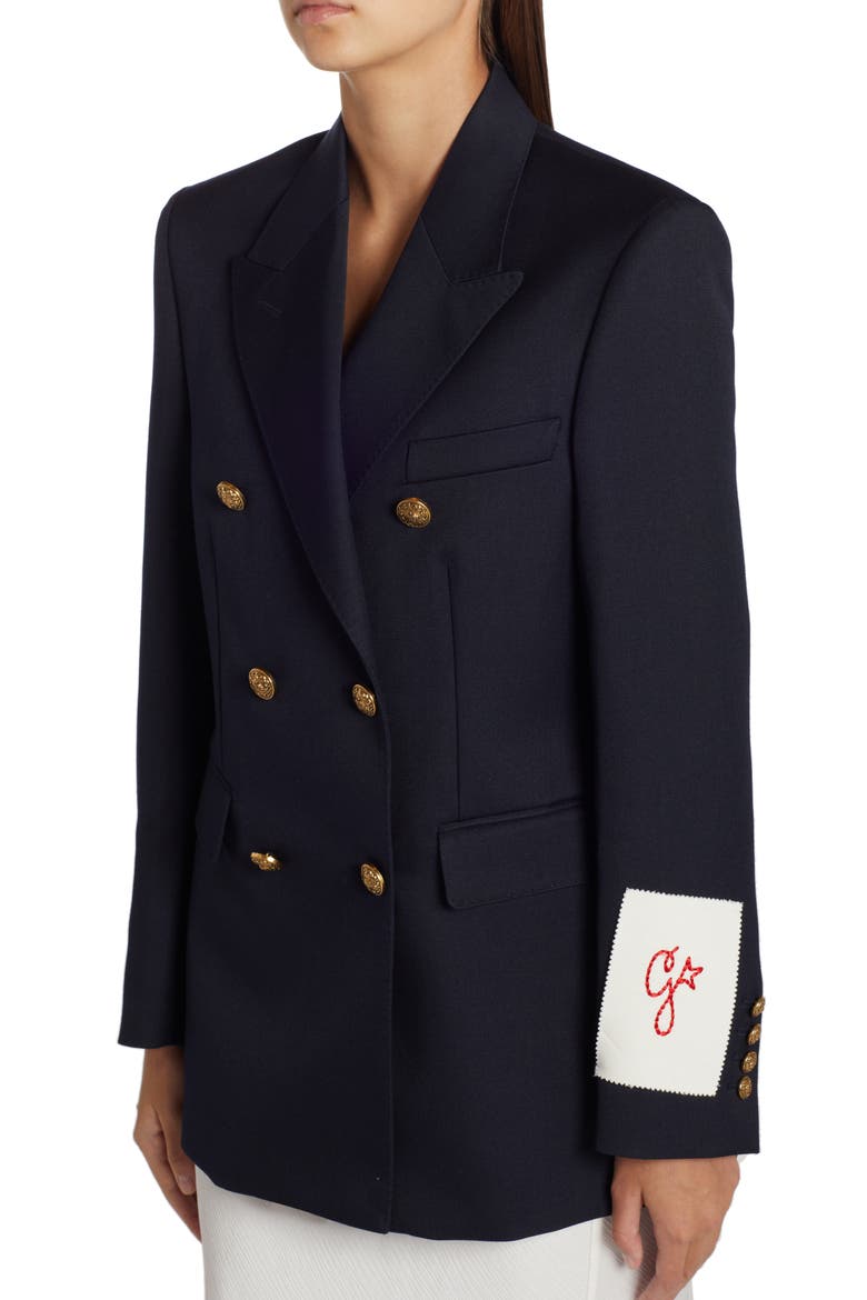 Diva Double Breasted Blazer, Alternate, color, DARK BLUE
