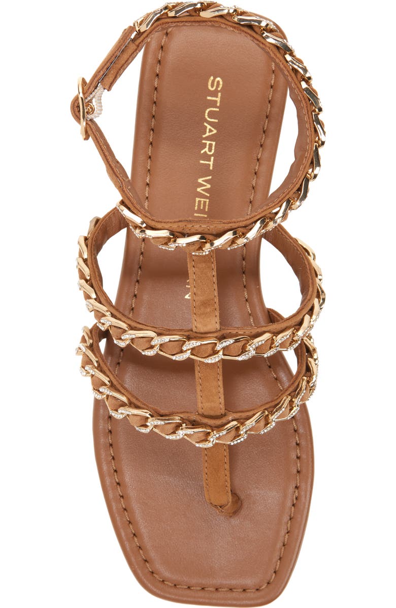 Stuart Weitzman Soluxe Crystal Sandal, Alternate, color, Toasted Almond
