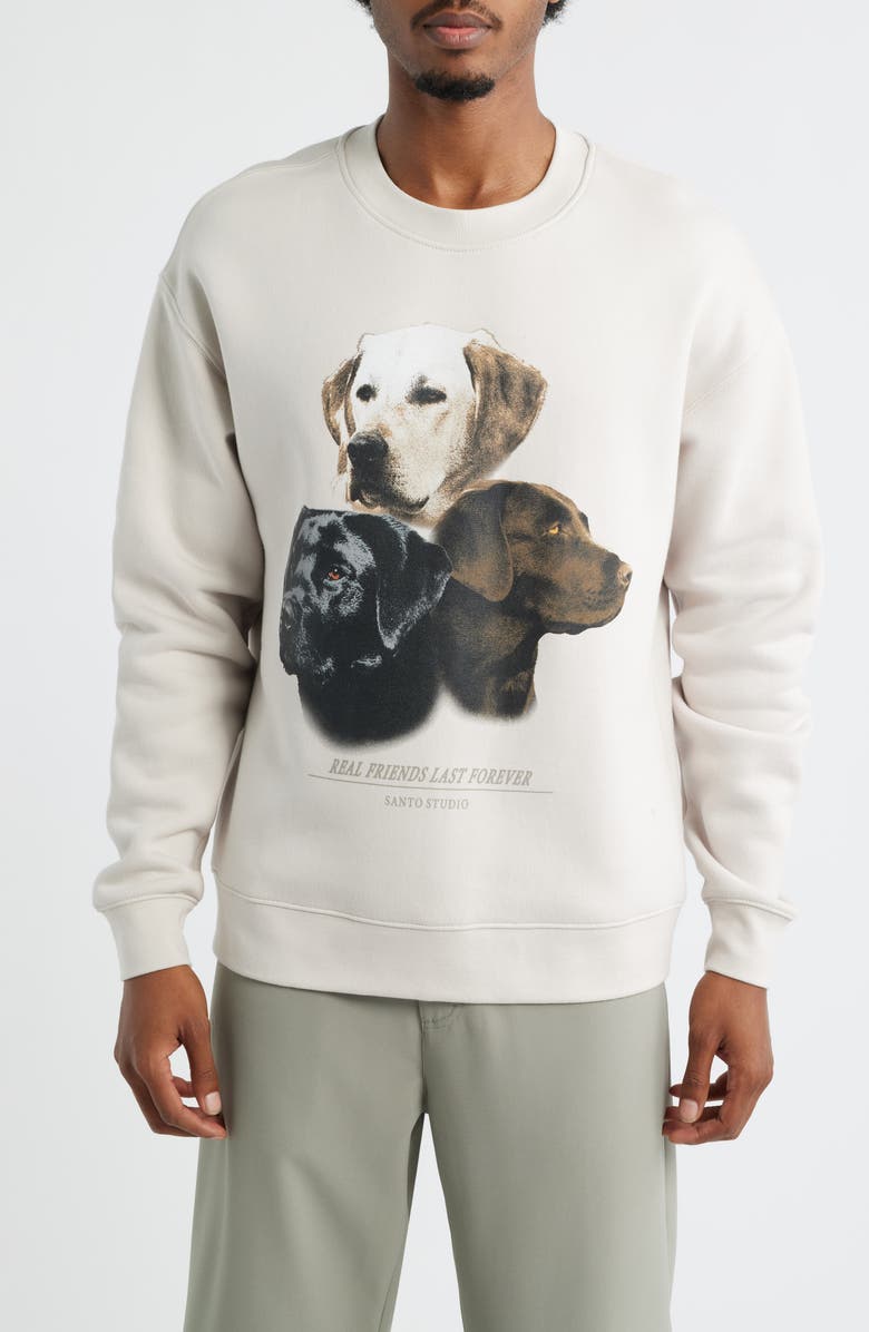 SANTO STUDIO Forever Graphic Sweatshirt, Main, color, Cream