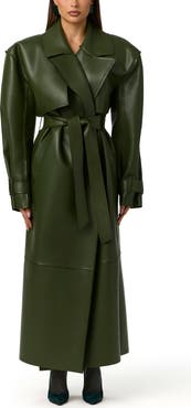 Naked Wardrobe Faux Leather Trench Coat
