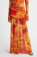 Feners Susurro Print Semi Sheer Maxi Skirt