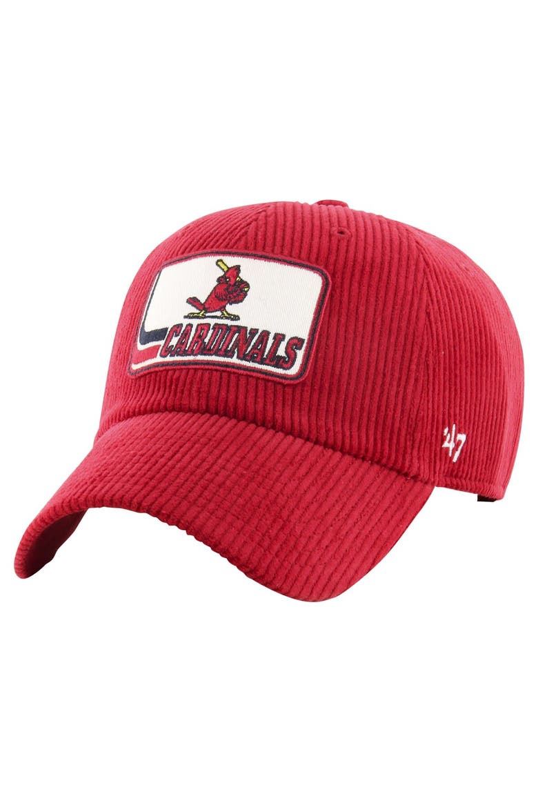 Men's '47 Red St. Louis Cardinals Wax Pack Collection Corduroy Clean Up Adjustable Hat, Main, color, Red