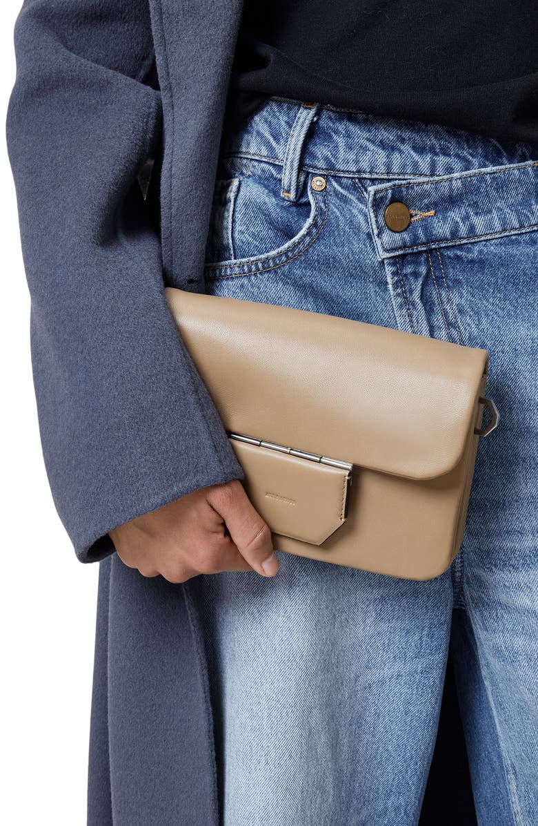 AllSaints Ondine Leather Shoulder Bag, Alternate, color, Mink Brown