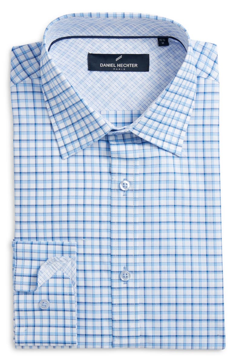 DANIEL HECHTER Trim Fit Plaid Dress Shirt, Alternate, color, 
