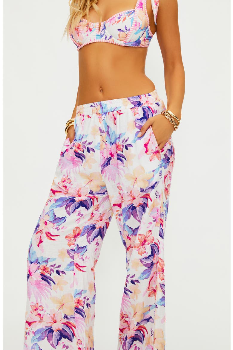 Hampton Wide Leg Cover-Up Pants, Alternate, color, HIBISCUS GARDEN