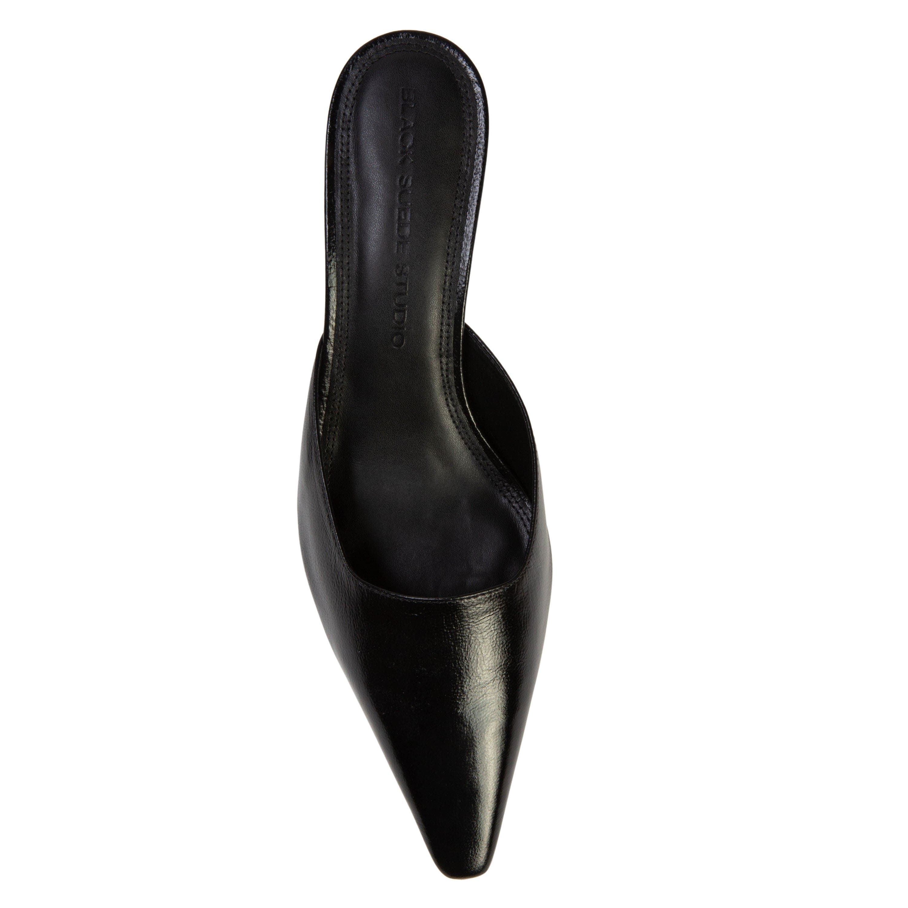 BLACK SUEDE STUDIO Riley 50 Leather Mule, Alternate, color, Black Leather