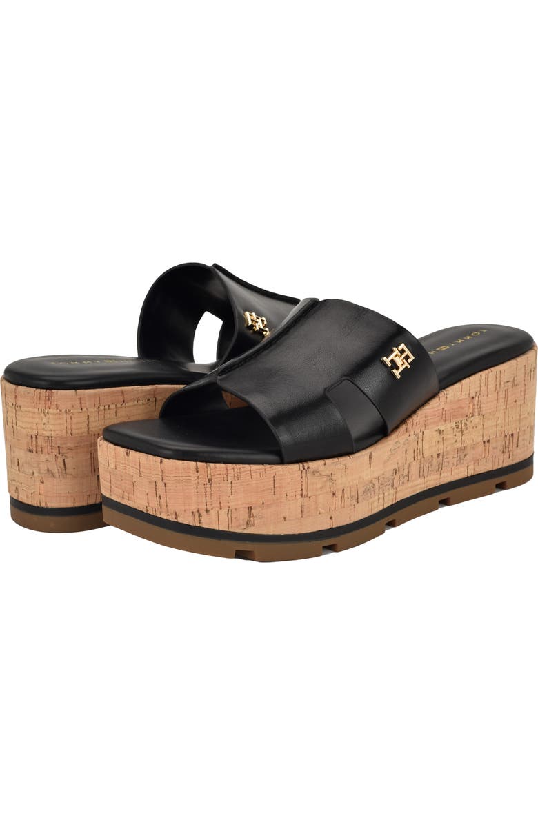 Tommy Hilfiger Heliena Platform Wedge Slide Sandal, Alternate, color, Black01