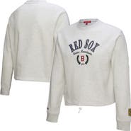 Mitchell & Ness Women's Mitchell & Ness Heather Gray Boston Red Sox Cropped Toggle Pullover Sweatshirt