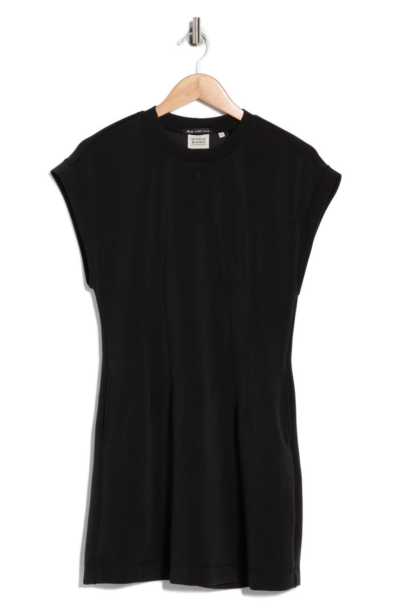 Scotch & Soda Shaped Waist T-Shirt Dress, Alternate, color, Black