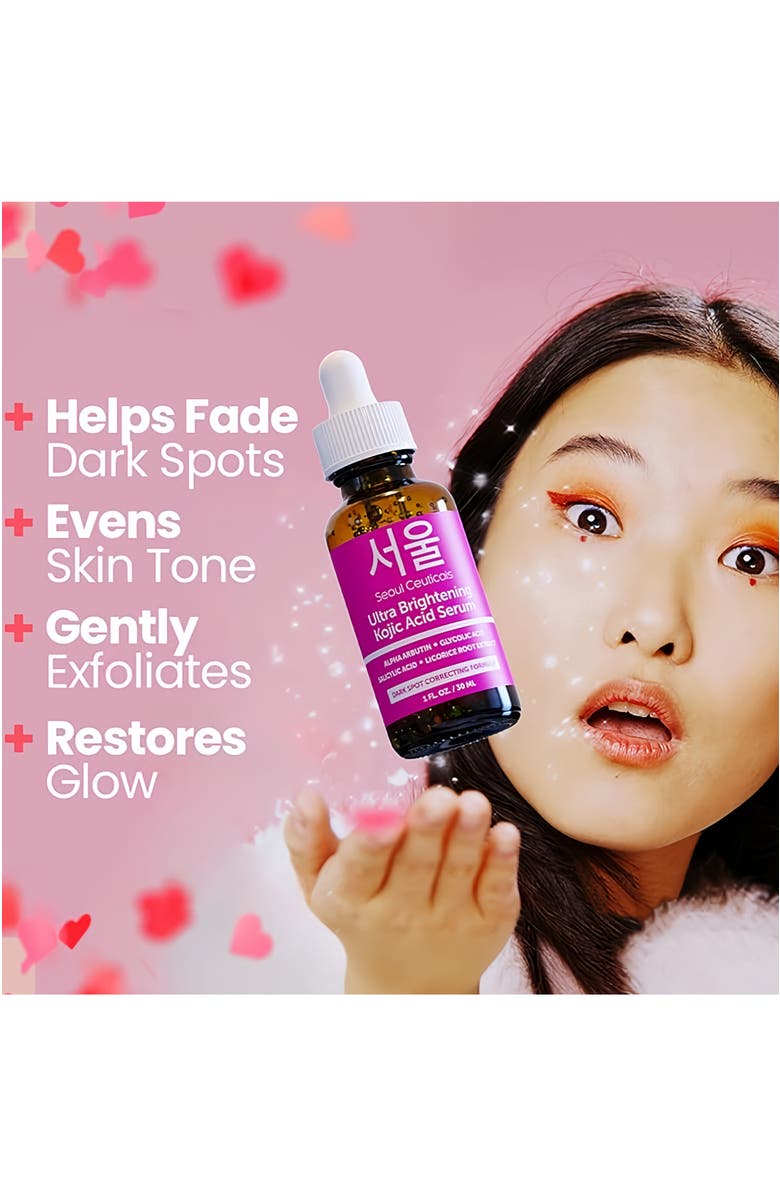 Seoul Ceuticals Korean Skincare Ultra Brightening Kojic Acid Serum, Alternate, color, Clear