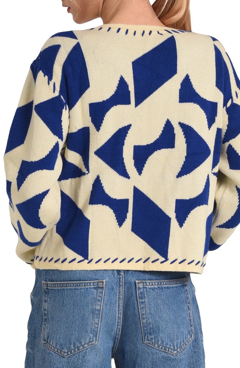 CIEBON Ana Pattern Tie Front Cardigan, Alternate, color, 