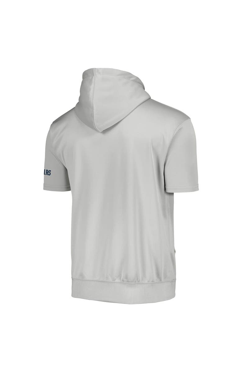 FANATICS Men's Fanatics Branded Silver/Royal Dallas Mavericks Short Sleeve Pullover Hoodie, Alternate, color,