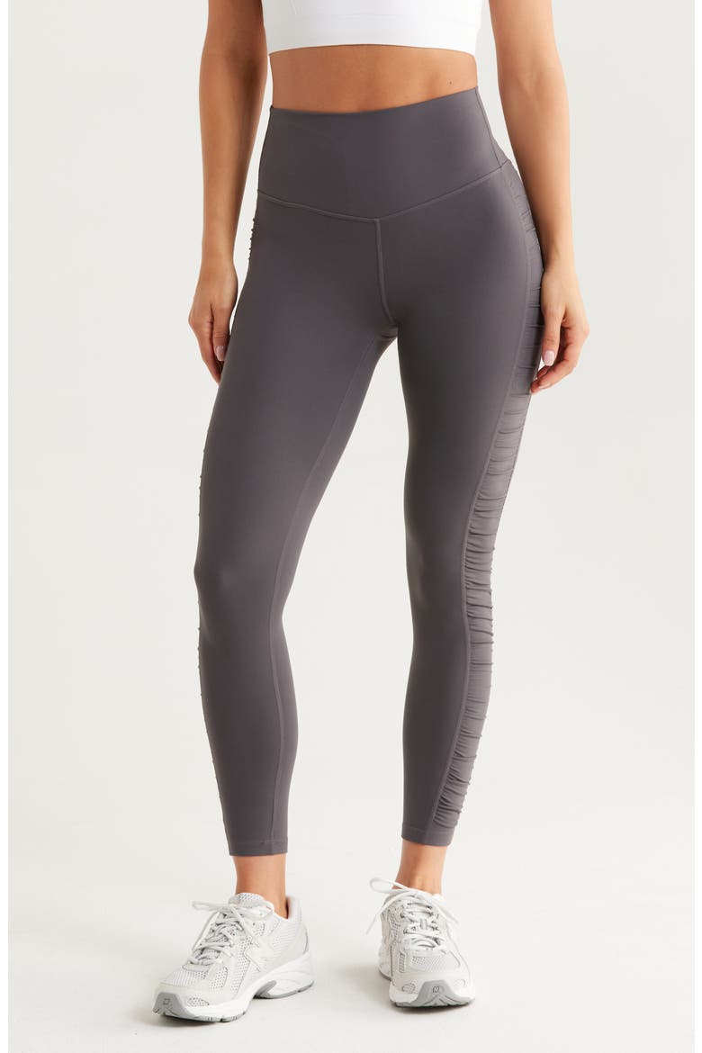 Studio Luxe Ruched Leggings, Main, color, GREY FORGED