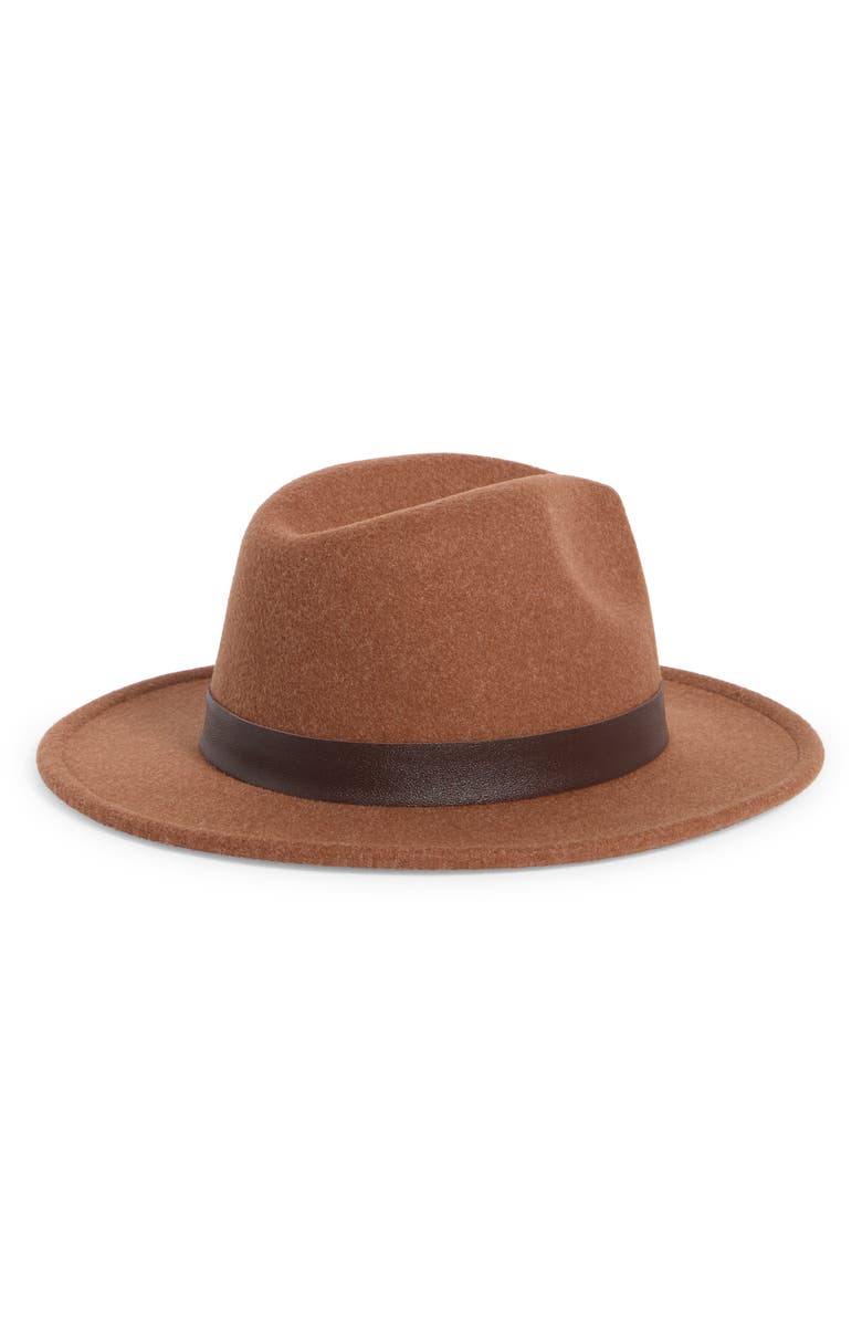 Vince Camuto Logo Hardware Panama Hat, Alternate, color, Brown