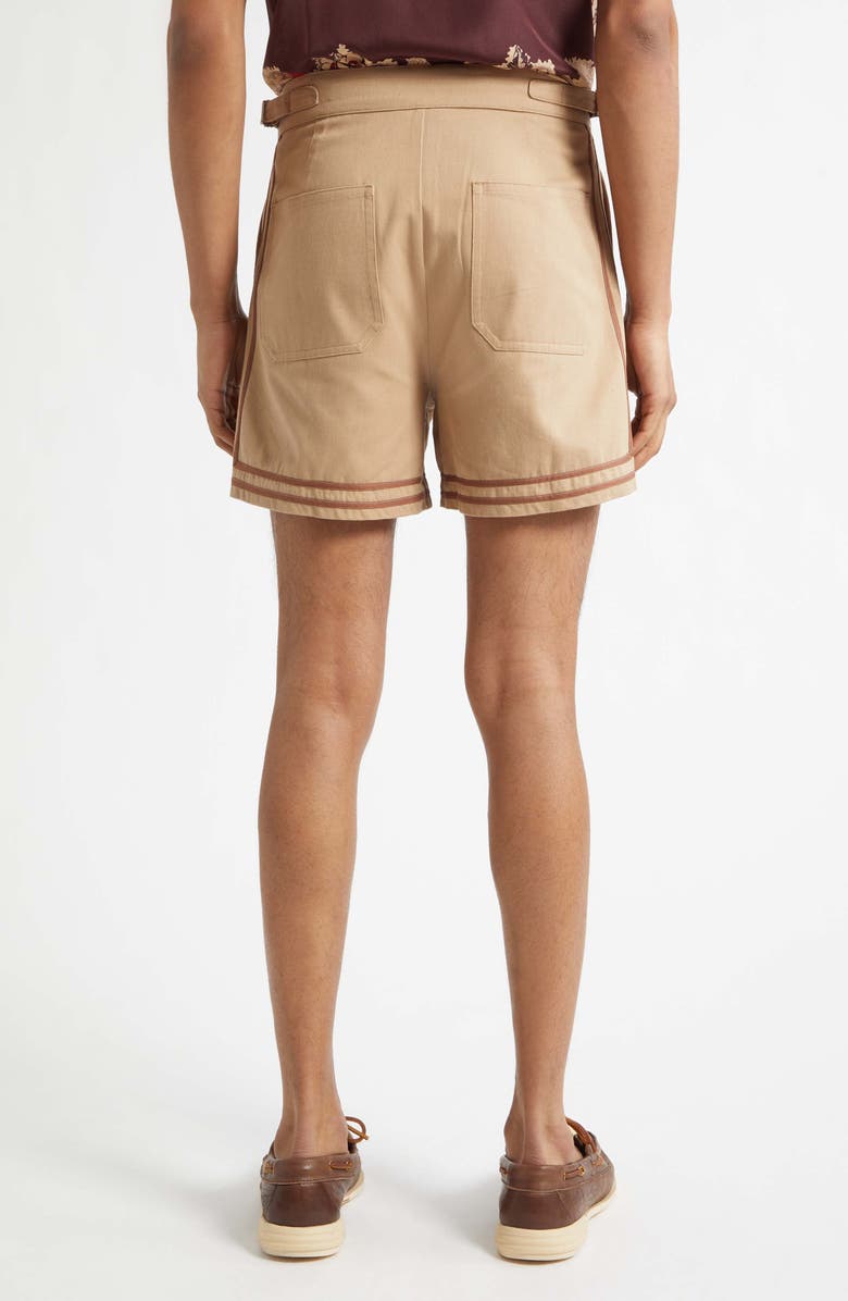 Bode Canteen Cotton Twill Shorts, Alternate, color, Khaki