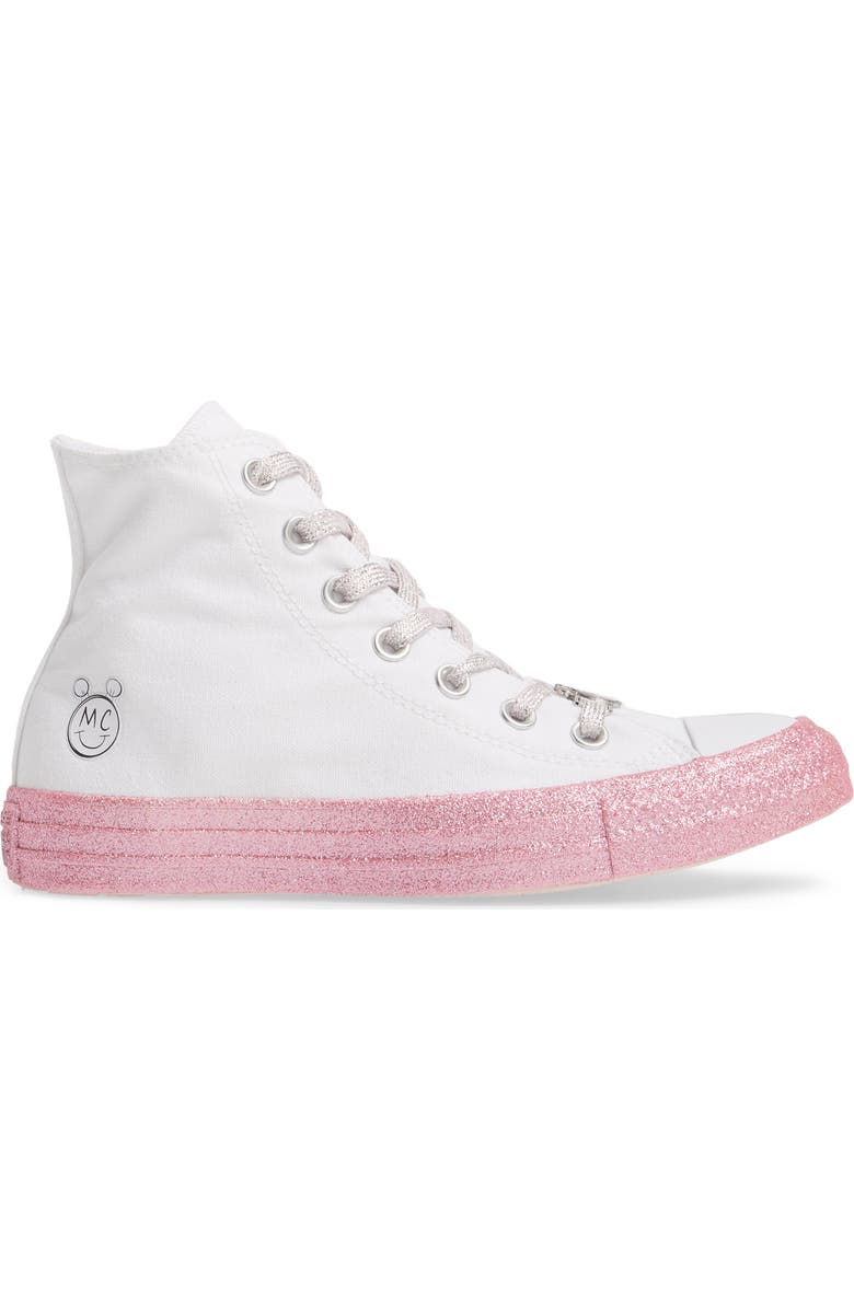 Converse x Miley Cyrus Chuck Taylor All Star Glitter High Top Sneaker, Alternate, color,