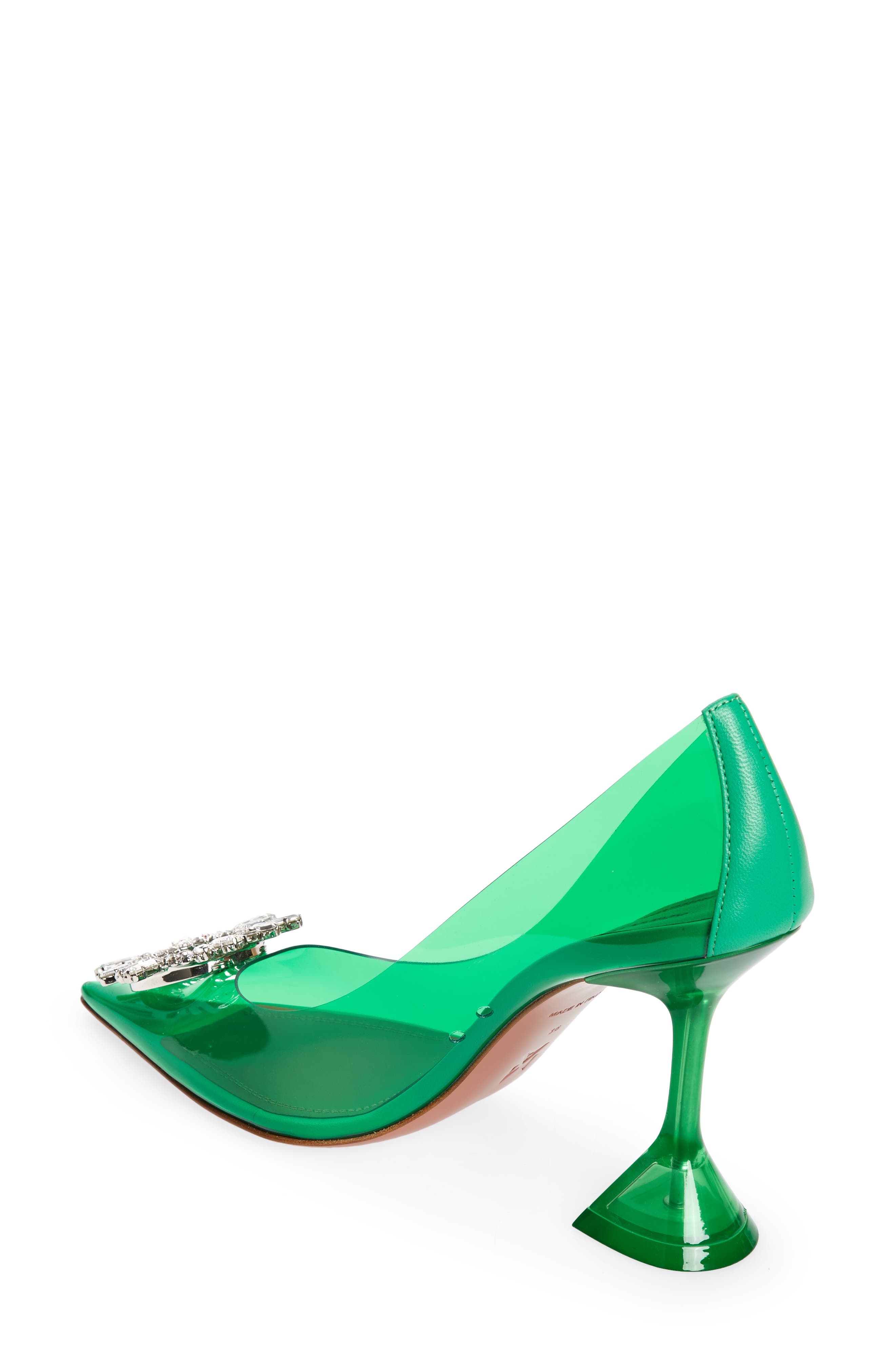 Amina Muaddi Begum Glass Pointed Toe Pump, Alternate, color, 