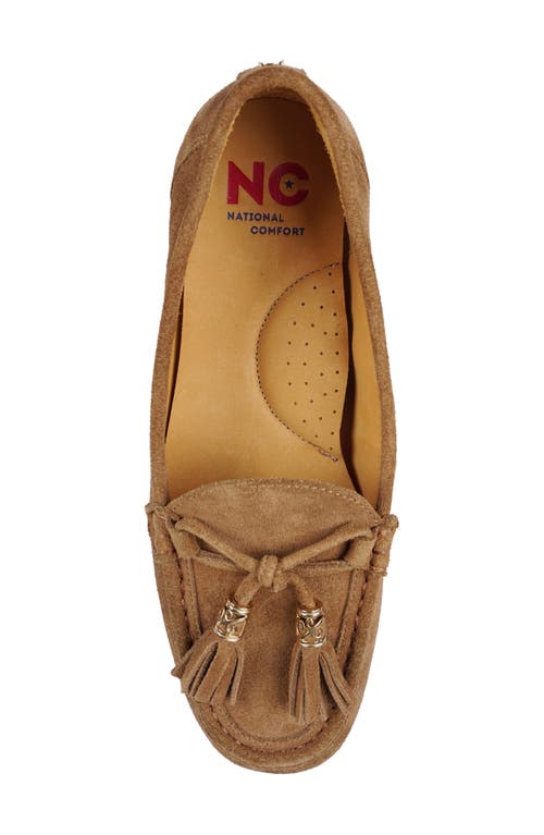 National Comfort Shell Suede Loafer In Tan Suede