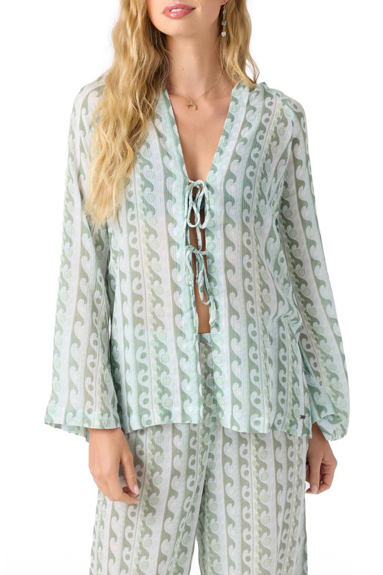 Regina Print Hooded Cover-Up, Main, color, STARLIGHT BLUE
