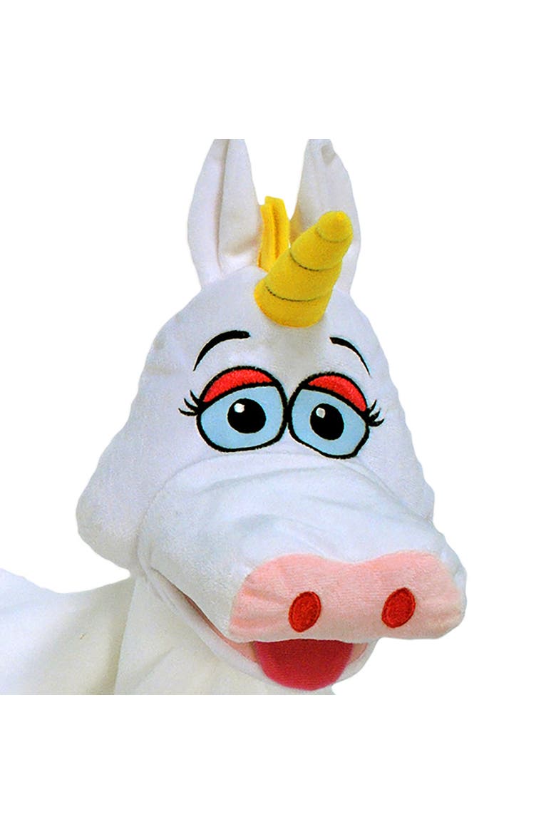 Unicorn Whitepurple 2 In 1 Plush Puppet & Blanket, Alternate, color, Multicolored