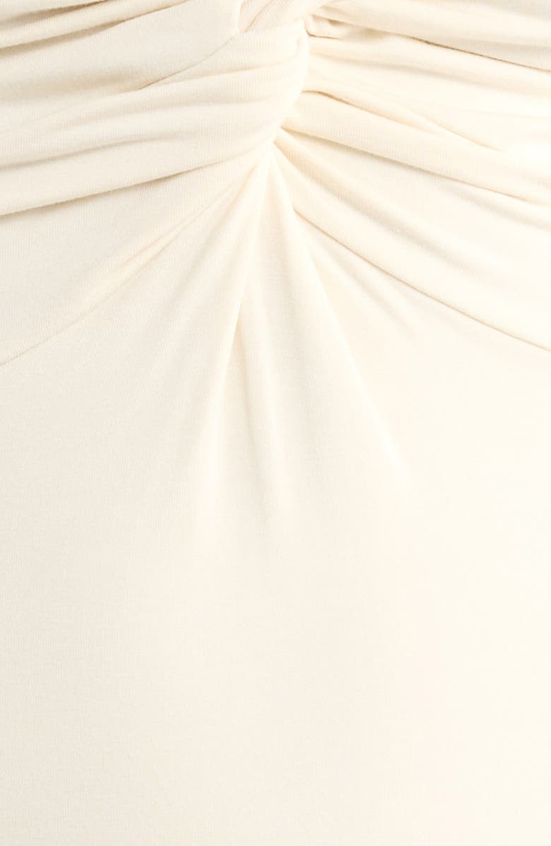 Good American Twist Front Jersey Bodysuit, Alternate, color, Ecru003