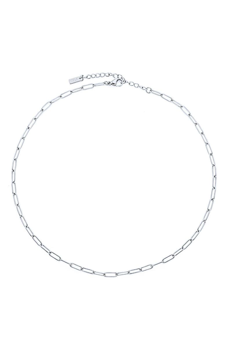 Cozumel Paperclip Choker, Main, color, Silver