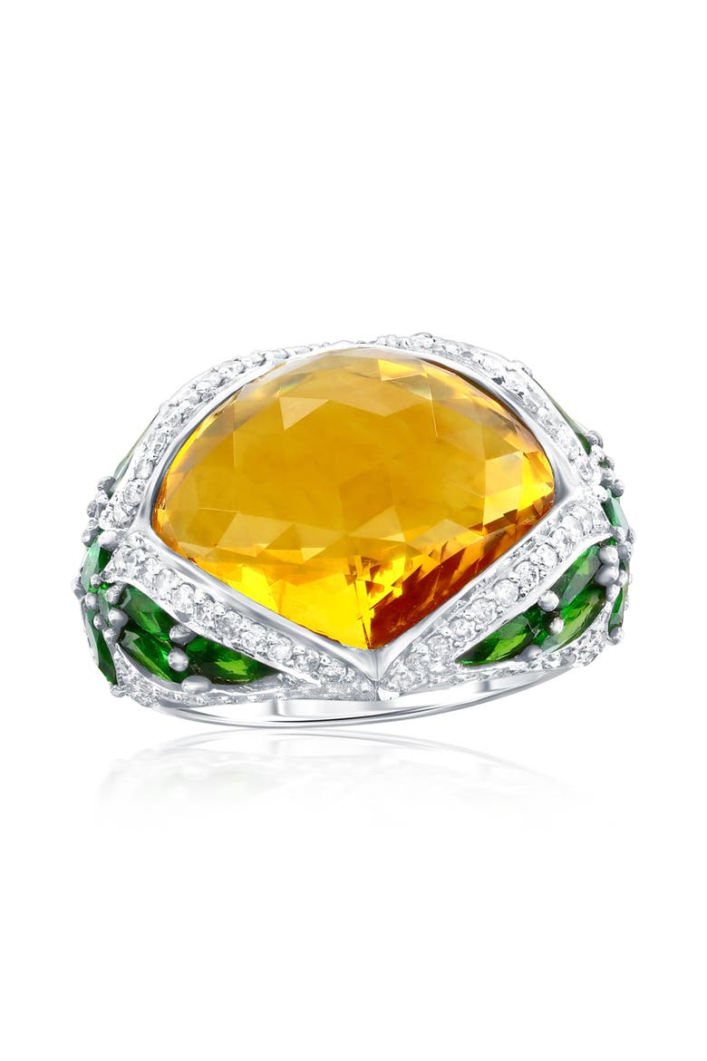 18K Gold Citrine & Diamond Ring, Main, color, Yellow