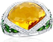 SOUZANA by Suzy Levian 18K Gold Citrine & Diamond Ring