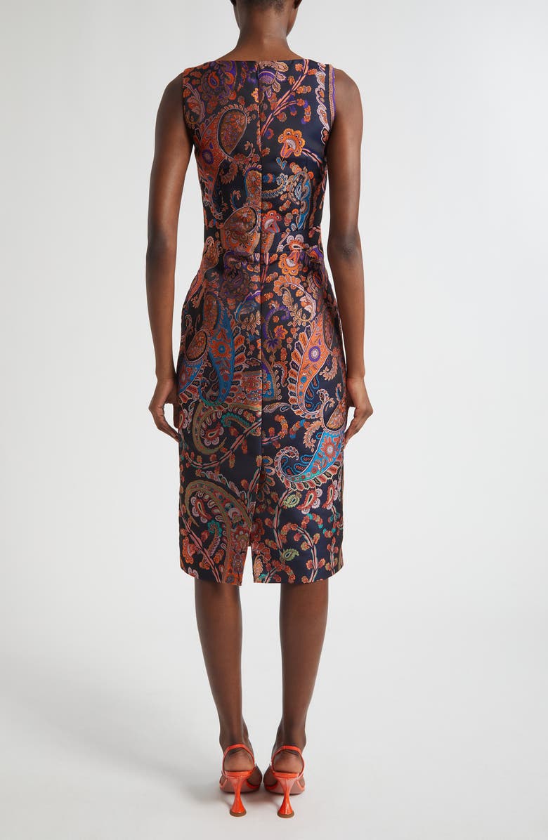 Etro Paisley jacquard Sleeveless Sheath Dress, Alternate, color, Multicolor Blue Base