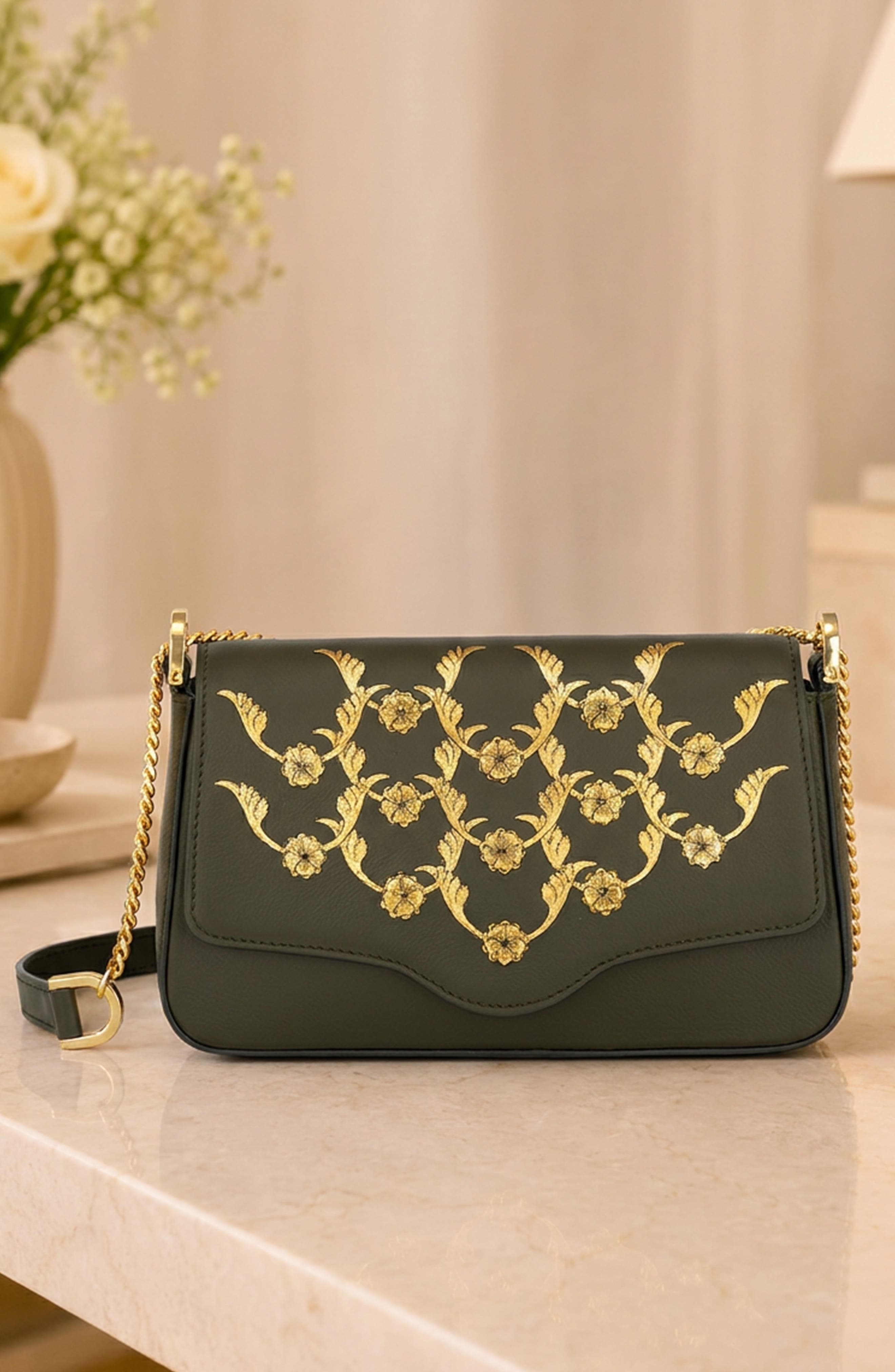 Gold Gilded Amoura Crossbody 8, Alternate, color, Deep Forest