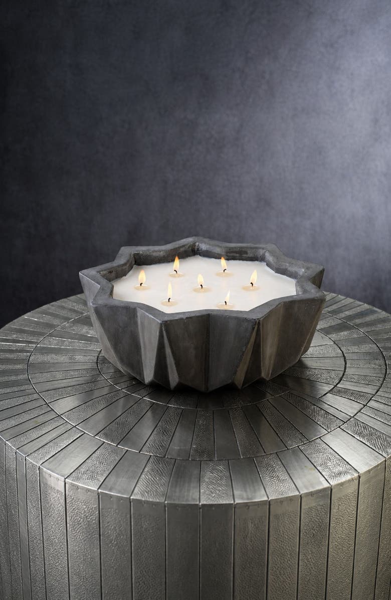 Zodax Villa Nouza 7-Wick Concrete Candle, Alternate, color, Grayish Black