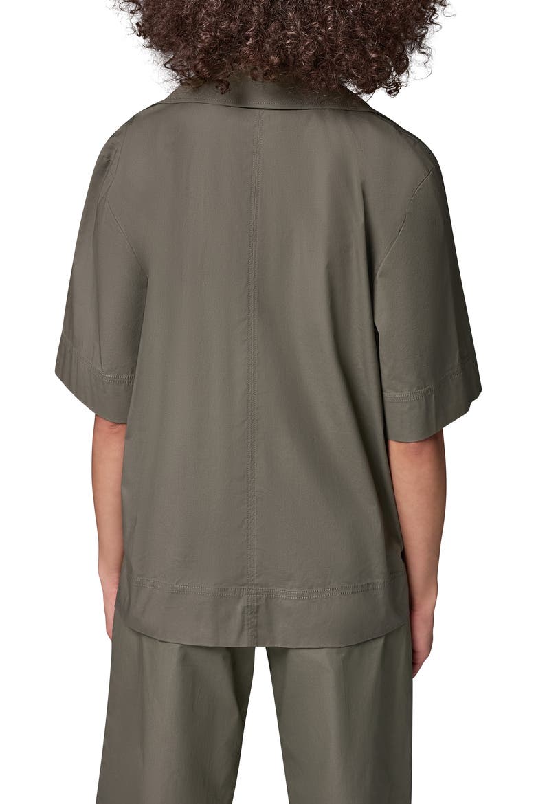 Embroidered Poplin Short Sleeve Top, Alternate, color, SAGE