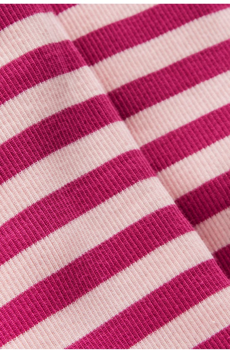 Mini Boden Kids' Stripe Rib Knit Flare Leggings, Alternate, color, Cherry Jam/ Chalk Pink Stripe