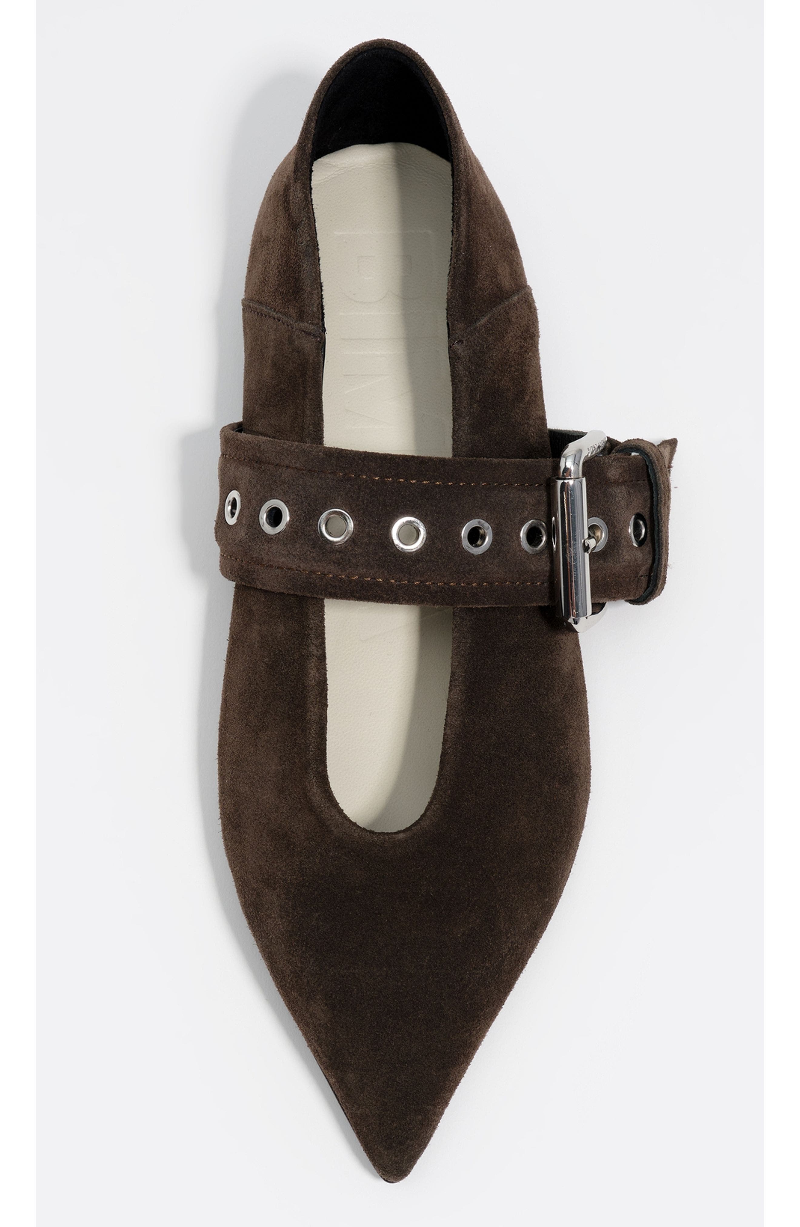 Bimba y Lola Suede Ballerina, Alternate, color, Dark Brown
