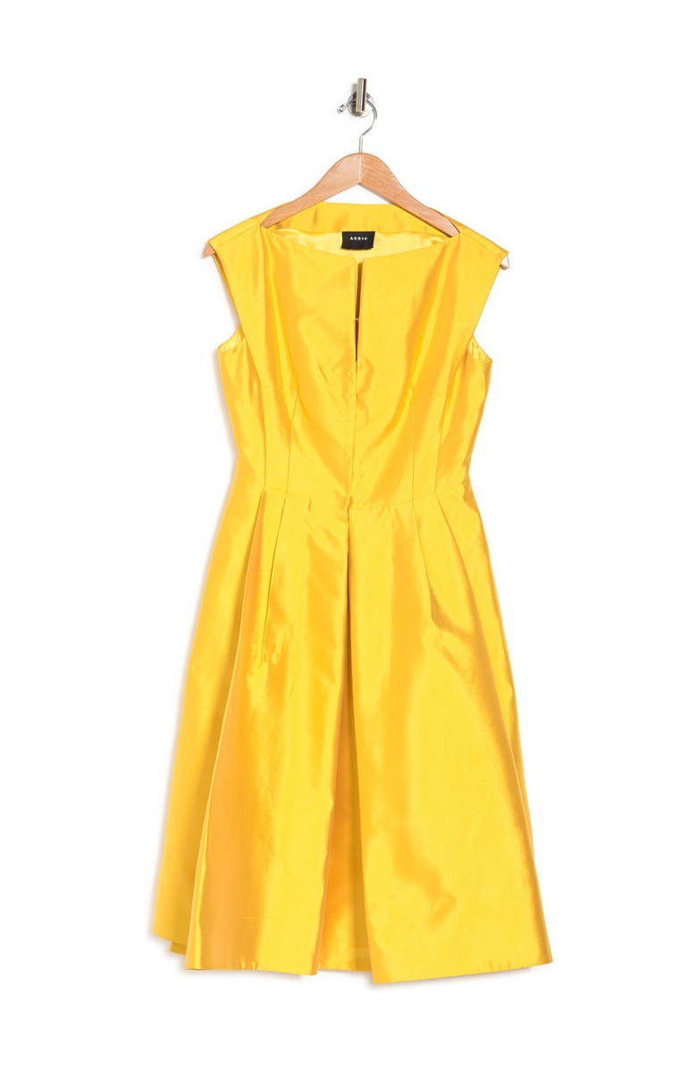 Akris Split Neck Silk Dress, Alternate, color, 