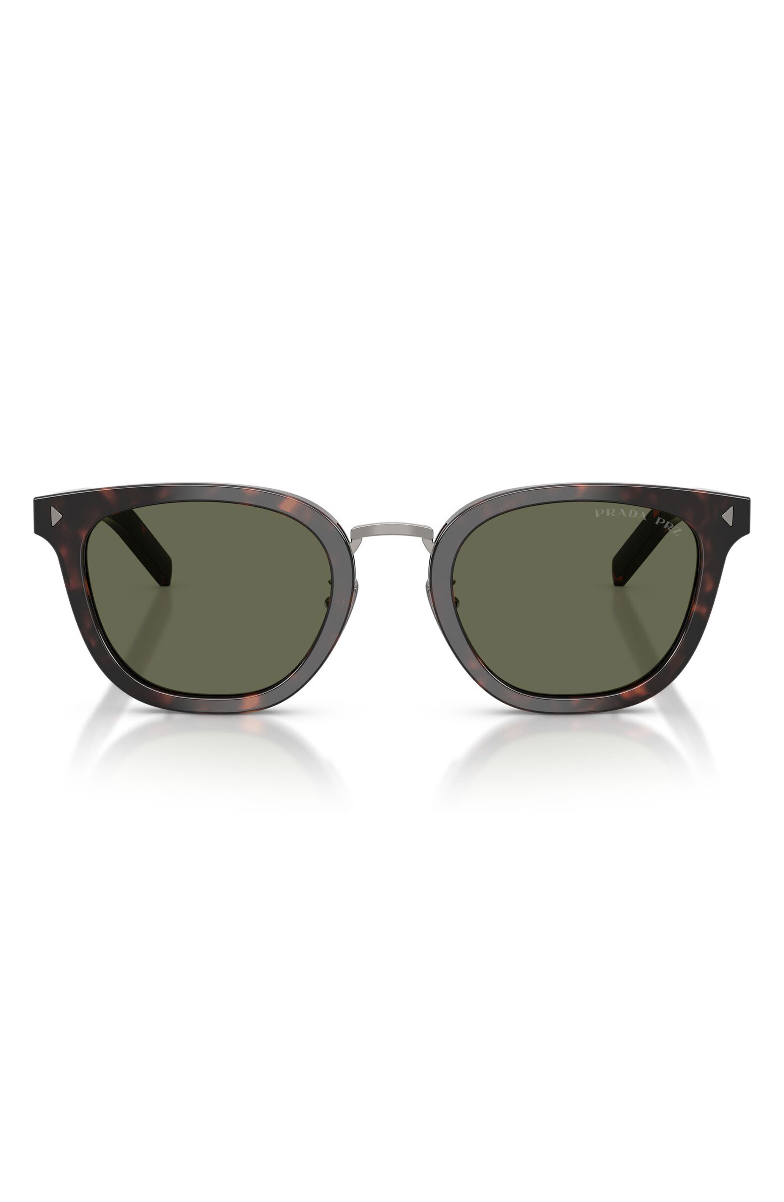 Prada 49mm Polarized Cat Eye Sunglasses In Brown