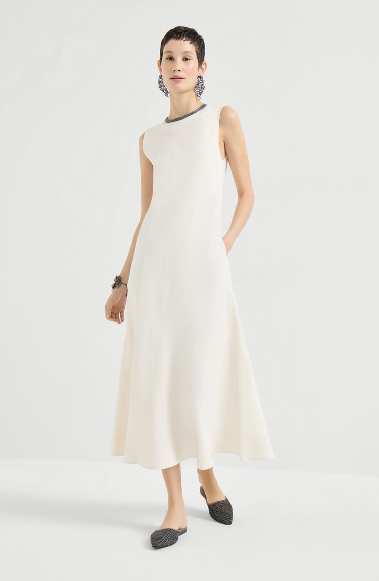Brunello Cucinelli Dress with precious collar, Alternate, color, Ivory