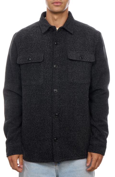 Knit Herringbone Shirt Jacket