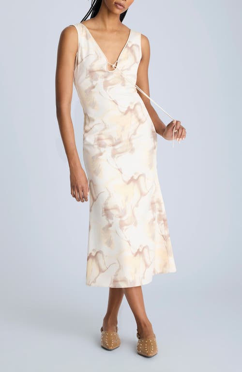 Kenneth Cole Floral Print Sleeveless Maxi Dress In Oyster Multi