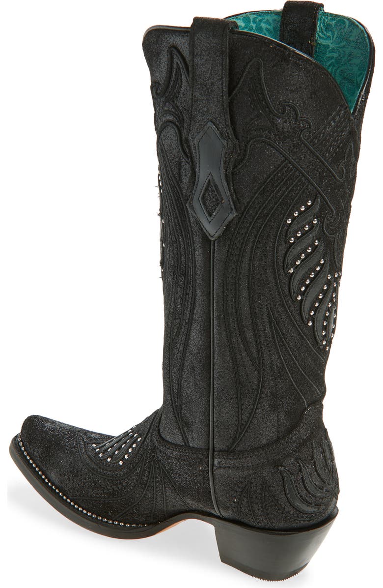 CORRAL Overlay Mid Calf Western Boot, Alternate, color, Black
