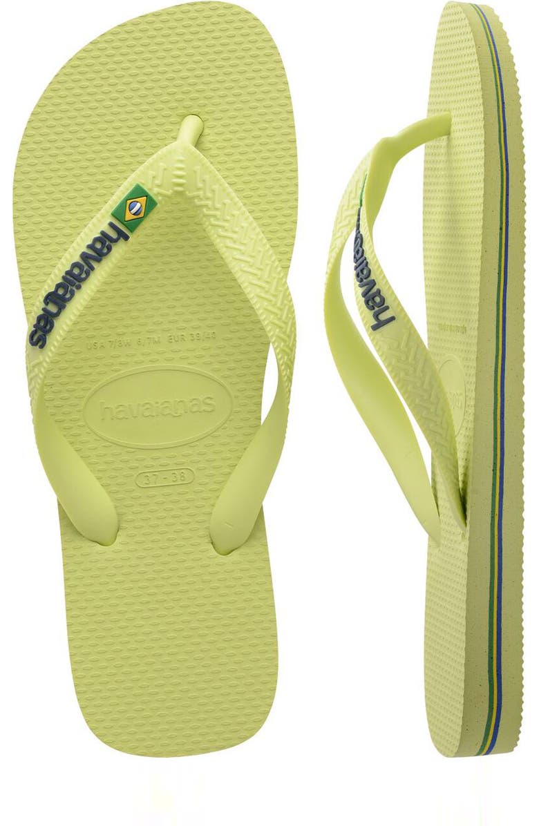Havaianas Brazil Logo Flip Flop, Alternate, color, Matcha Green