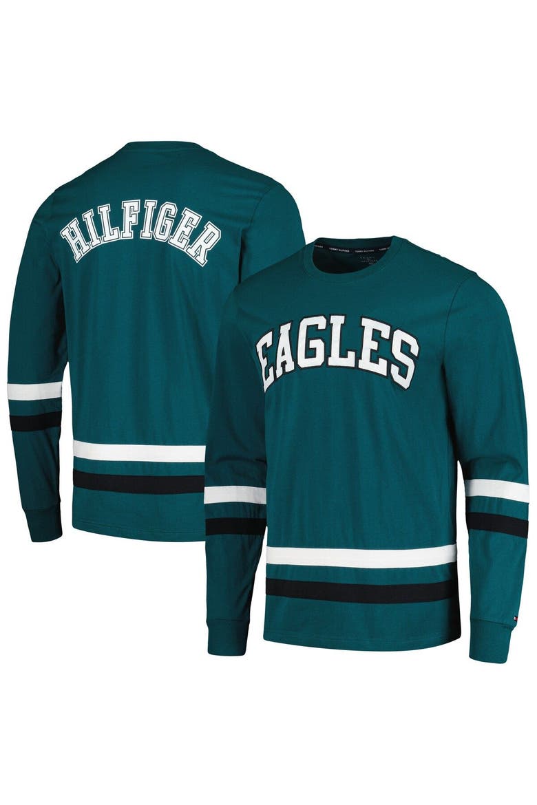 Men's Tommy Hilfiger Midnight Green/Black Philadelphia Eagles Nolan Long Sleeve T-Shirt, Main, color, Green