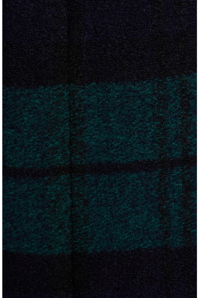 Aurora Classic Double Breasted Reefer Coat, Alternate, color, BLACK WATCH PLAID